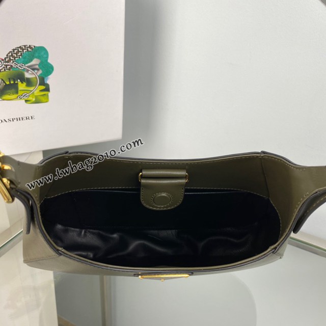 Prada專櫃2023新款腋下包 1BC179 普拉達水波紋小牛包中古腋下包女士肩背包 csp1506
